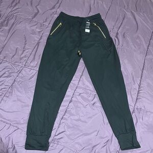 Black Joggers with Gold Accents